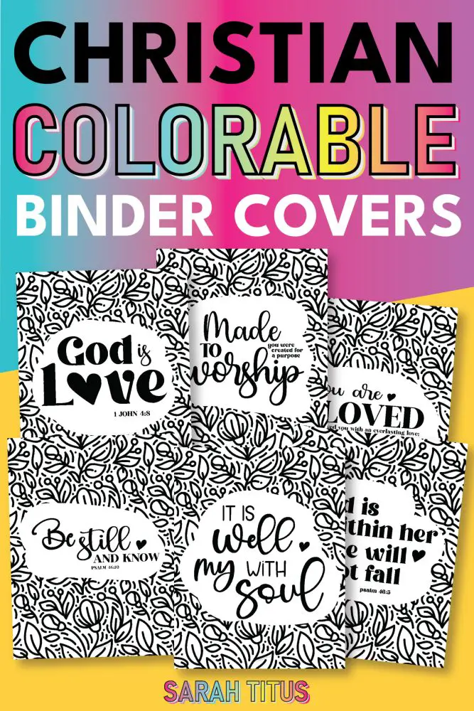Christian Colorable Binder Covers Sarah Titus Great